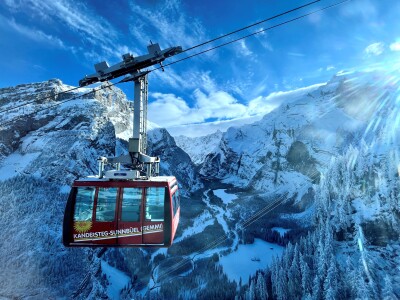 Sunnbueel Luftseilbahn im Winter