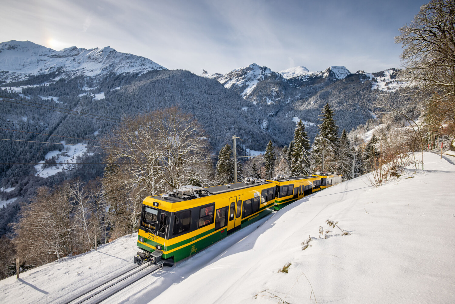 Wengernalpbahn Wengen Shuttle Fahrt Richtung Wengen