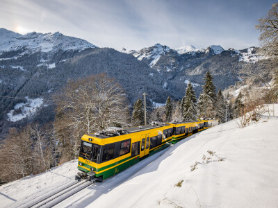 Wengernalpbahn Wengen Shuttle Fahrt Richtung Wengen