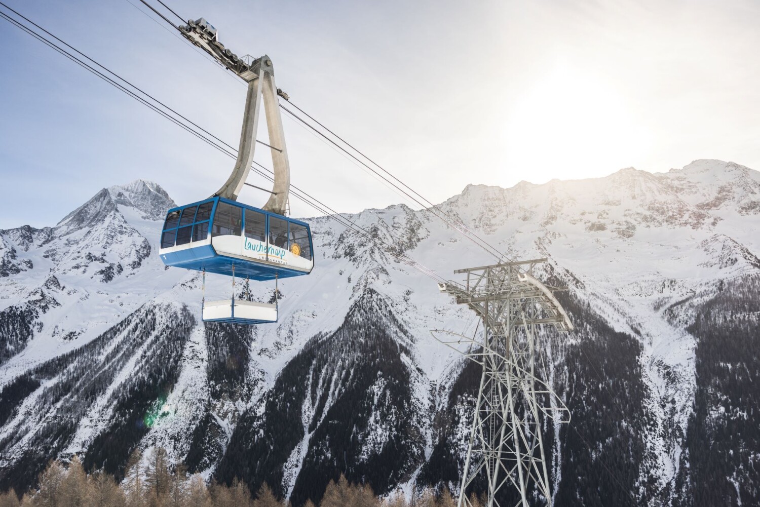 Luftseilbahn Lauchernalp Winter 2
