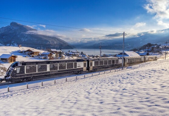 Golden pass Express am Thunersee Winter 2