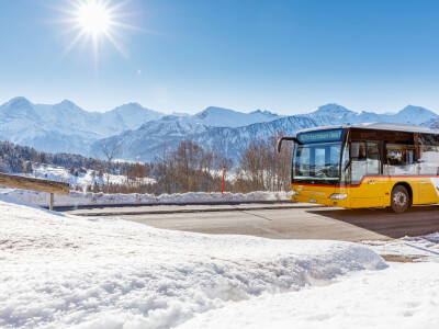 Postauto Beatenberg Winter
